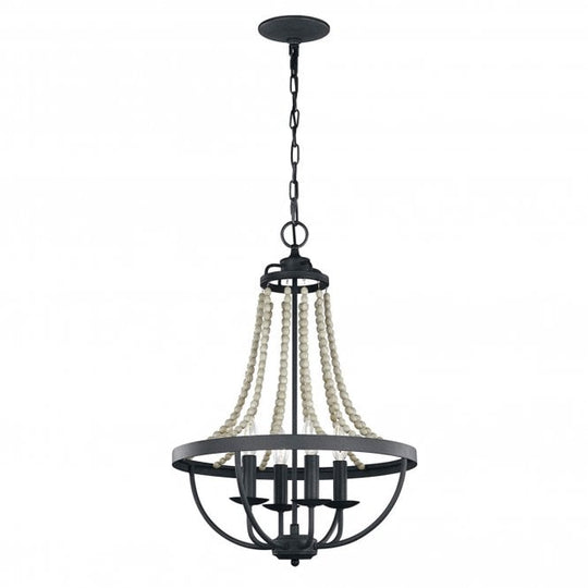 Nori 4 Light Chandelier Dark Weathered Zinc with Driftwood Grey