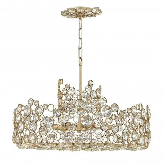 Anya 6 Light Chandelier Silver Leaf