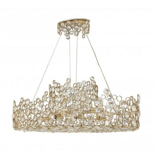 Anya Linear Chandelier Silver Leaf
