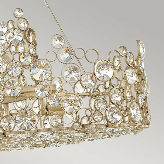 Anya Linear Chandelier Silver Leaf