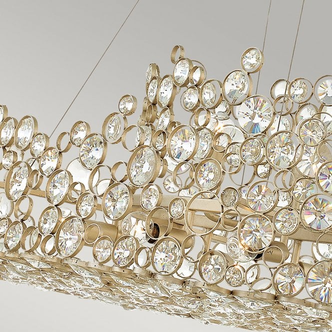 Anya Linear Chandelier Silver Leaf