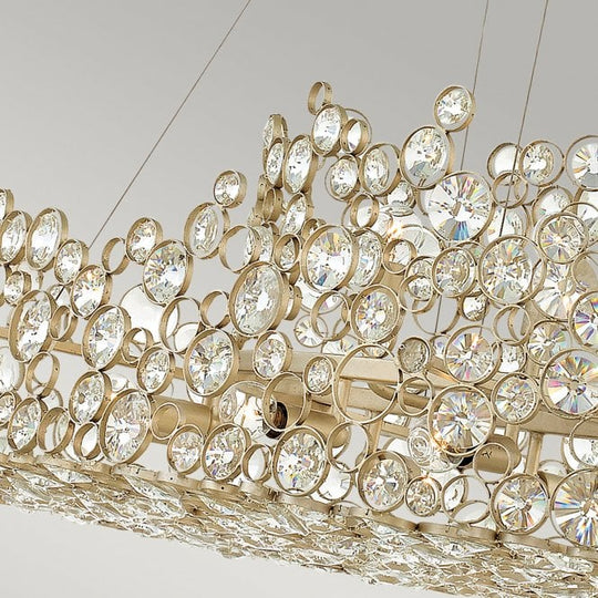 Anya Linear Chandelier Silver Leaf