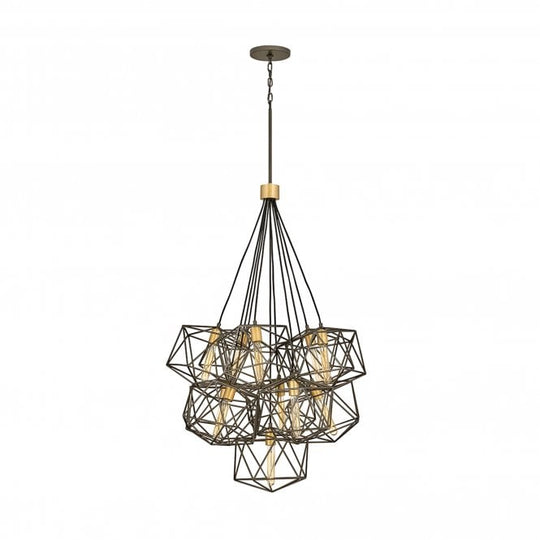 Astrid1 1 Light Pendant Cluster Metallic Matte Bronze with Deluxe Gold Accents