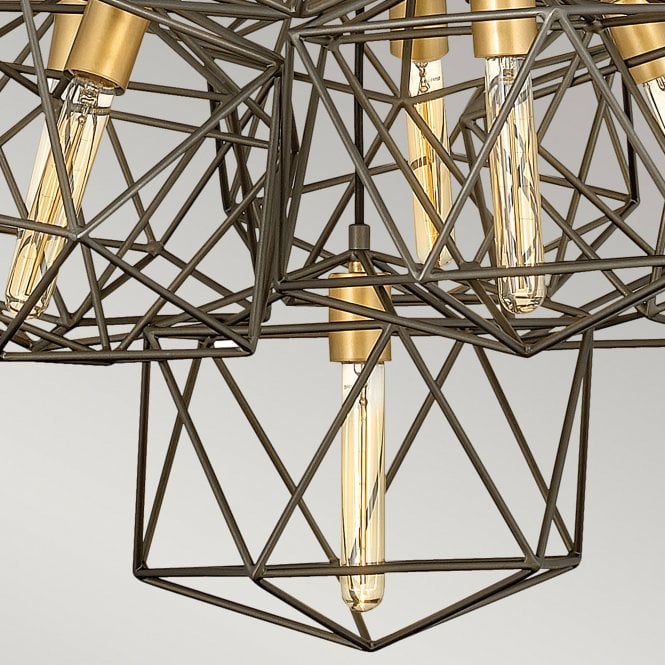 Astrid1 1 Light Pendant Cluster Metallic Matte Bronze with Deluxe Gold Accents