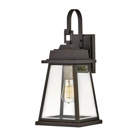 Bainbridge 1 Light Wall Lantern - Medium Oil Rubbed Bronze with Heritage Brass Accents