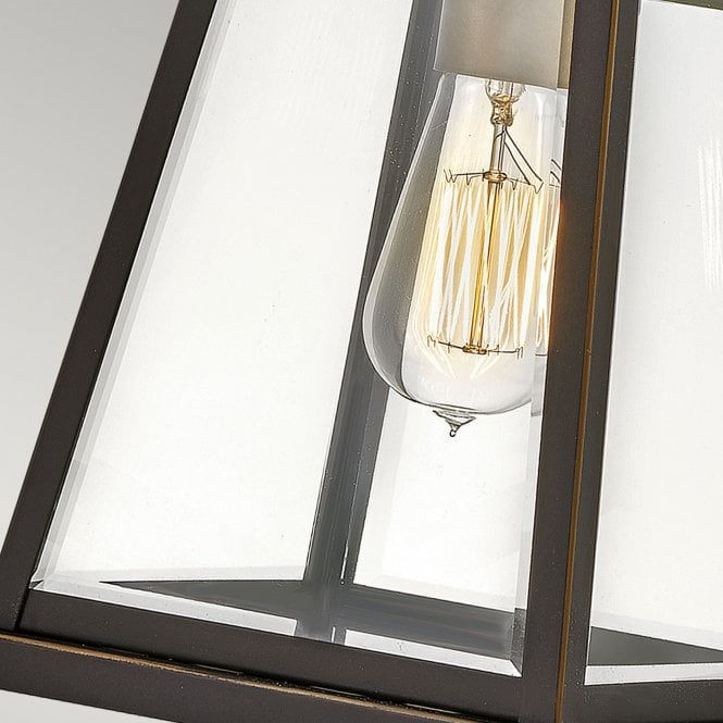 Bainbridge 1 Light Wall Lantern - Medium Oil Rubbed Bronze with Heritage Brass Accents