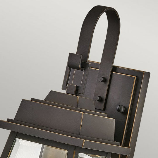 Bainbridge 1 Light Wall Lantern - Small Oil Rubbed Bronze with Heritage Brass Accents