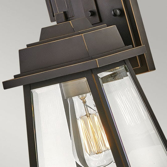 Bainbridge 1 Light Wall Lantern - Small Oil Rubbed Bronze with Heritage Brass Accents