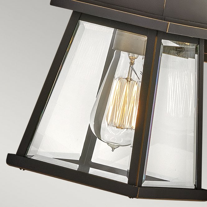 Bainbridge 1 Light Wall Lantern - Small Oil Rubbed Bronze with Heritage Brass Accents