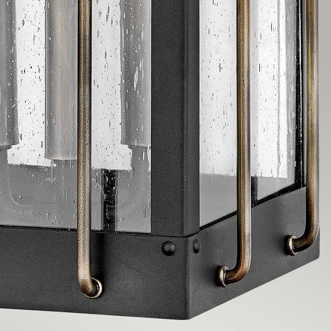 Fitzgerald 3 Light Large Wall Lantern Textured Black with Burnished Bronze
