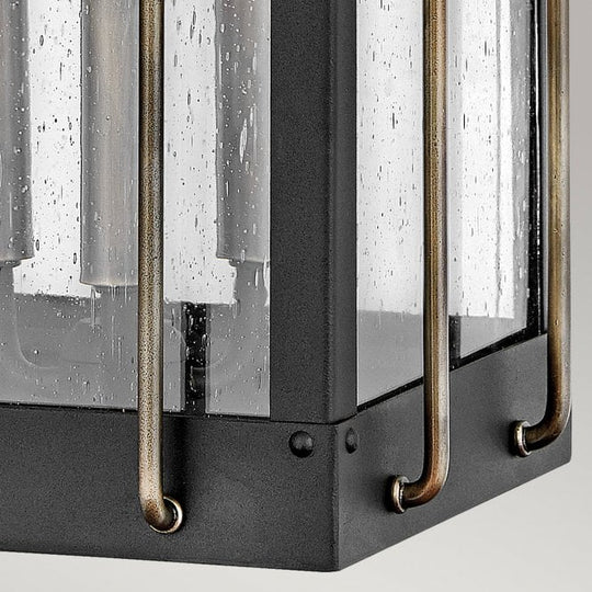 Fitzgerald 3 Light Large Wall Lantern Textured Black with Burnished Bronze