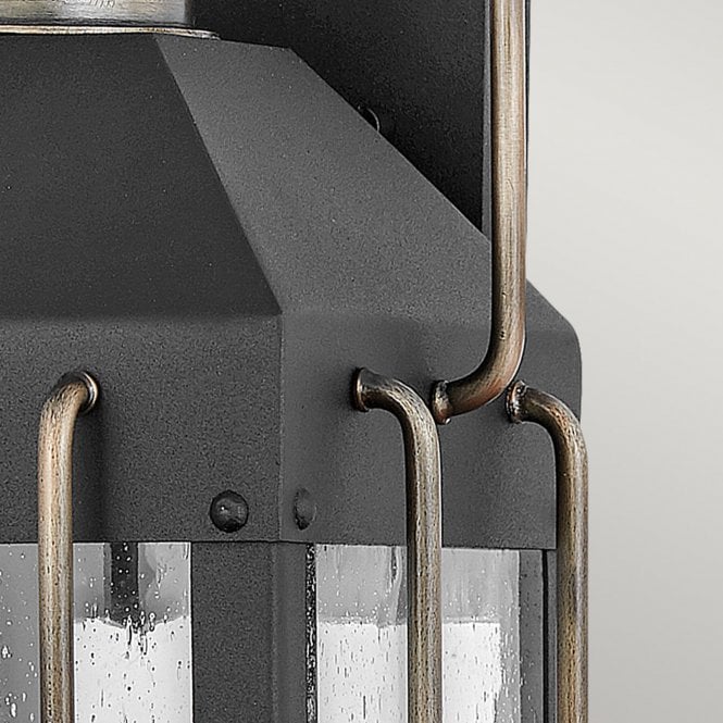 Fitzgerald 2 Light Medium Wall Lantern Textured Black with Burnished Bronze