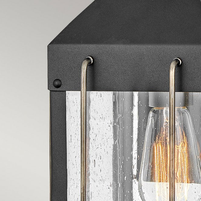 Fitzgerald 1 Light Small Wall Lantern Textured Black with Burnished Bronze