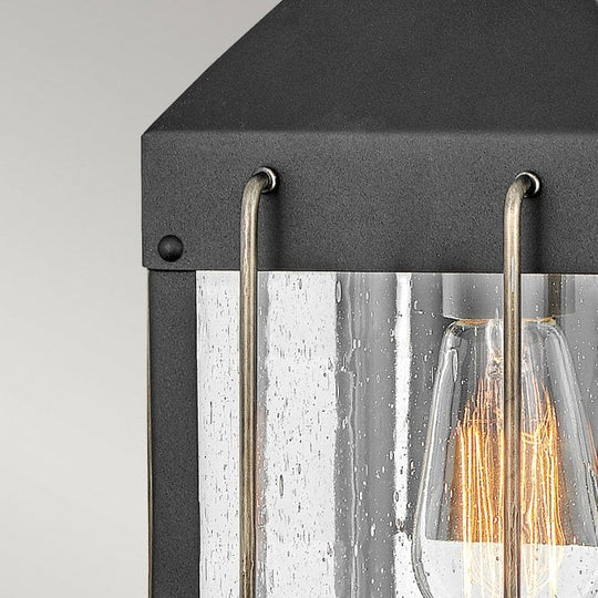 Fitzgerald 1 Light Small Wall Lantern Textured Black with Burnished Bronze