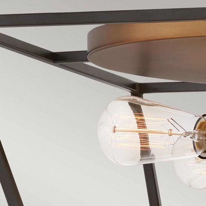 Fulton 4 Light Flush Mount Bronze with Heirloom Brass Accents