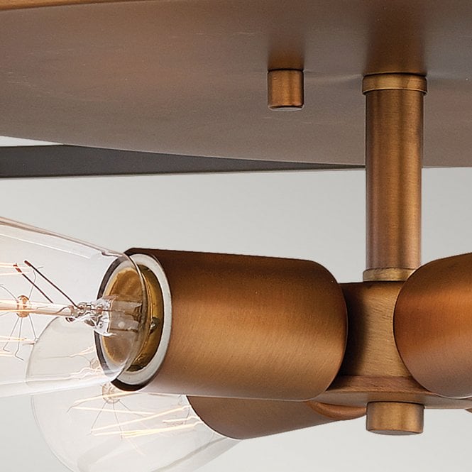 Fulton 4 Light Flush Mount Bronze with Heirloom Brass Accents