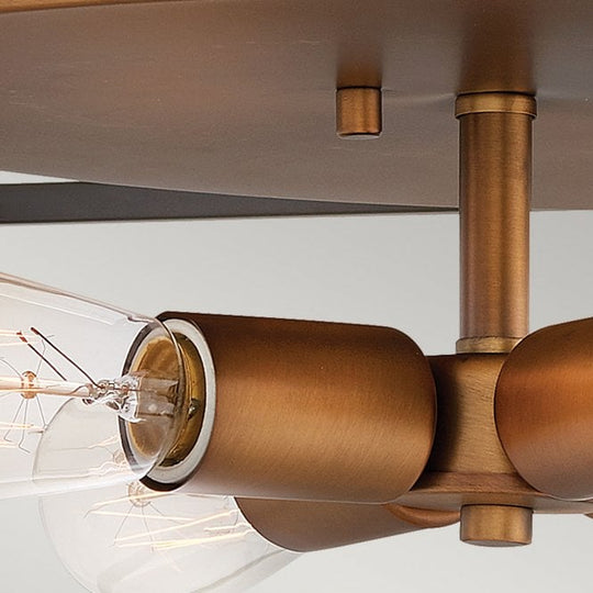 Fulton 4 Light Flush Mount Bronze with Heirloom Brass Accents