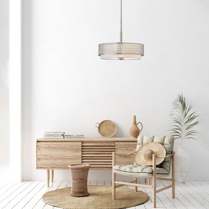 Jules 3 Light Pendant / Semi-Flush Brushed Nickel