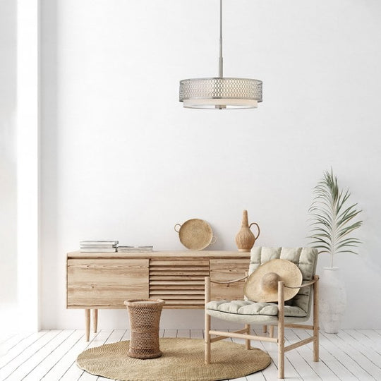 Jules 3 Light Pendant / Semi-Flush Brushed Nickel