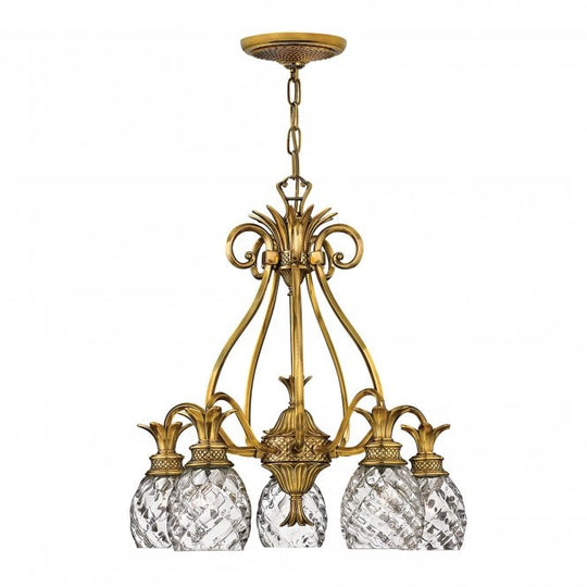 Plantation 5 Light Chandelier Burnished Brass