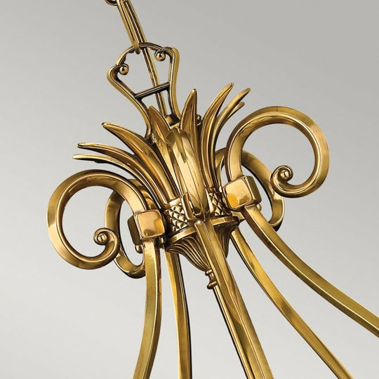 Plantation 5 Light Chandelier Burnished Brass