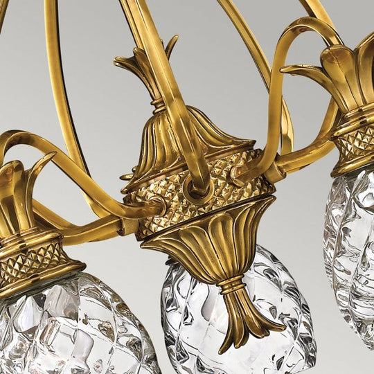 Plantation 5 Light Chandelier Burnished Brass