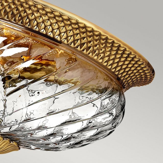 Plantation 3 Light Flush Mount Burnished Brass