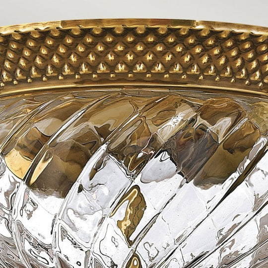 Plantation 2 Light Flush Mount Burnished Brass