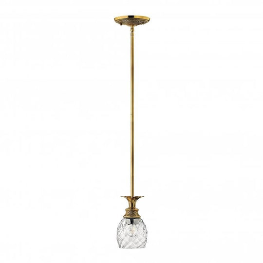 Plantation 1 Light Pendant Burnished Brass