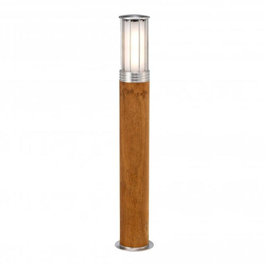 Hornsea 1 Light Bollard  Teak with 316 Stainless Steel