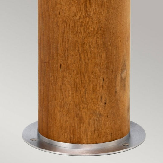 Hornsea 1 Light Bollard  Teak with 316 Stainless Steel