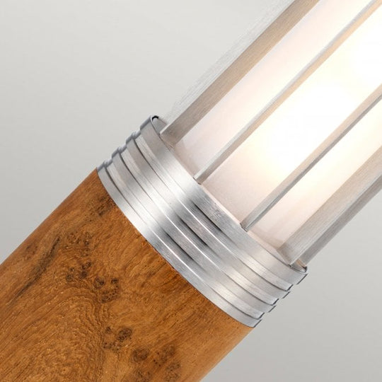 Hornsea 1 Light Bollard  Teak with 316 Stainless Steel