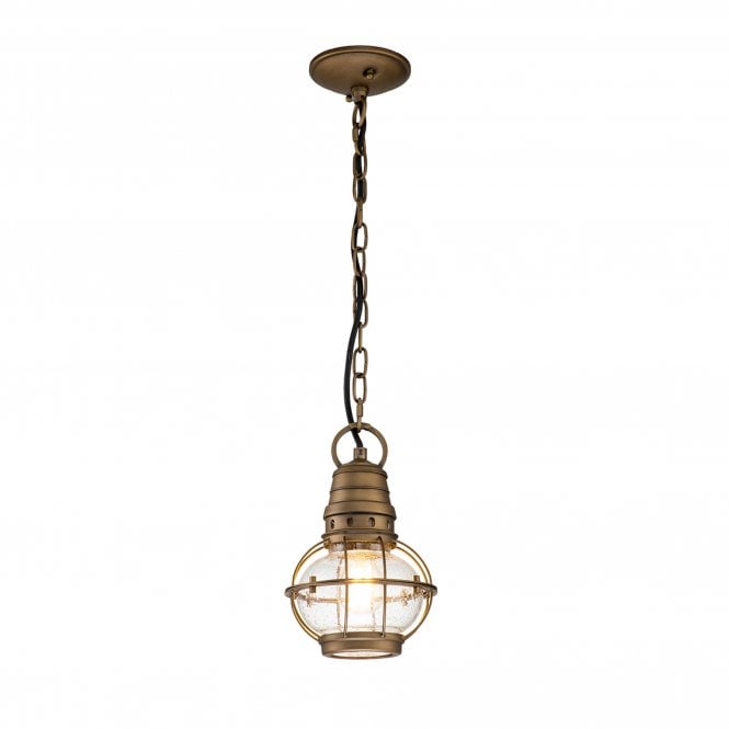 Bridgepoint 1 Light Small Chain Lantern Natural Brass