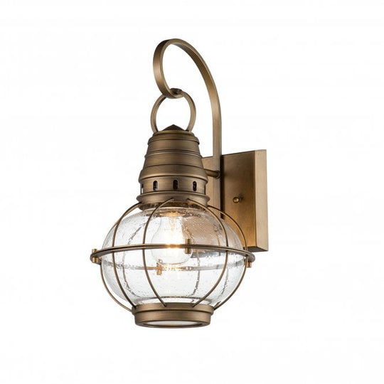 Bridgepoint 1 Light Medium Wall Lantern Natural Brass