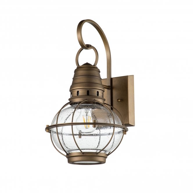 Bridgepoint 1 Light Medium Wall Lantern Natural Brass