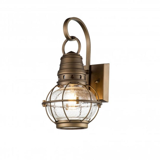 Bridgepoint 1 Light Small Wall Lantern Natural Brass