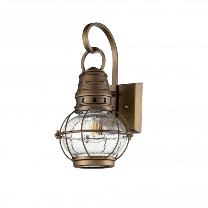 Bridgepoint 1 Light Small Wall Lantern Natural Brass