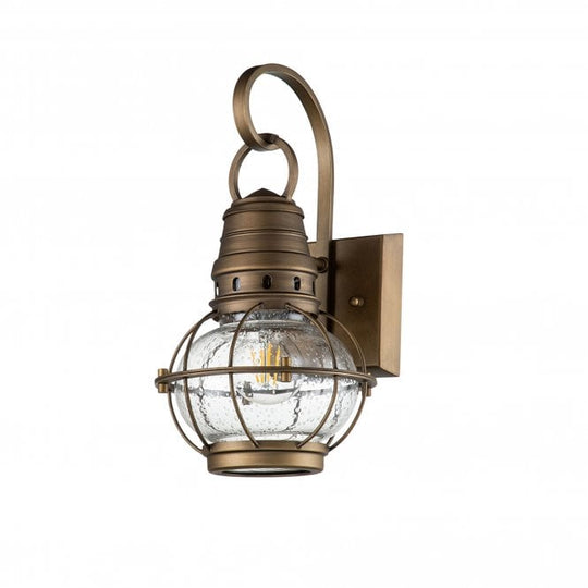 Bridgepoint 1 Light Small Wall Lantern Natural Brass