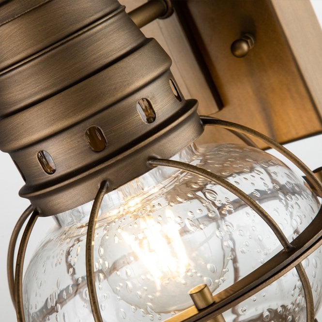 Bridgepoint 1 Light Small Wall Lantern Natural Brass