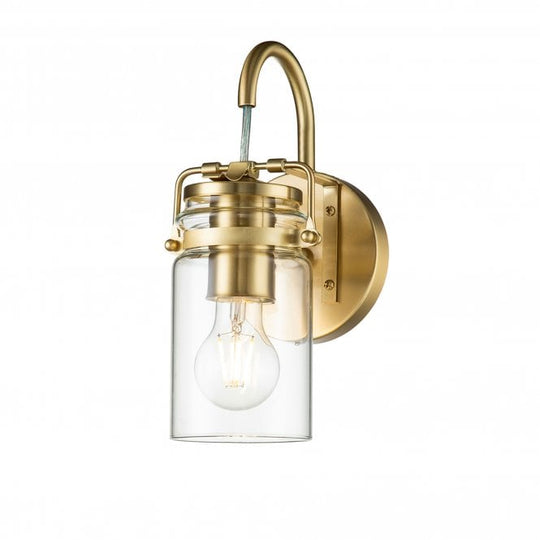 Brinley 1 Light Wall Light Brushed Brass