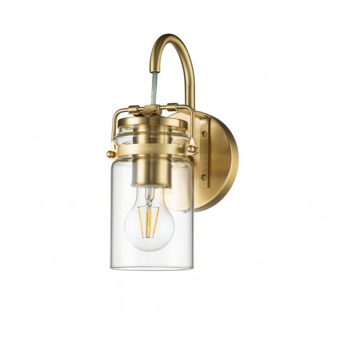 Brinley 1 Light Wall Light Brushed Brass