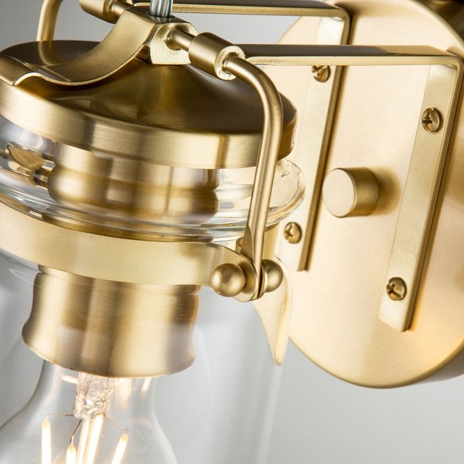 Brinley 1 Light Wall Light Brushed Brass