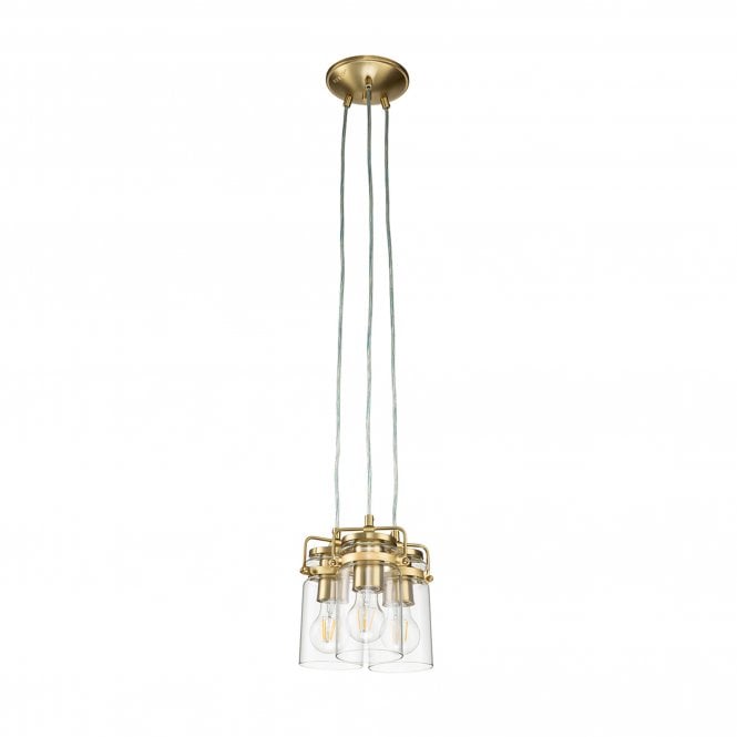 Brinley 3 Light Pendant Brushed Brass