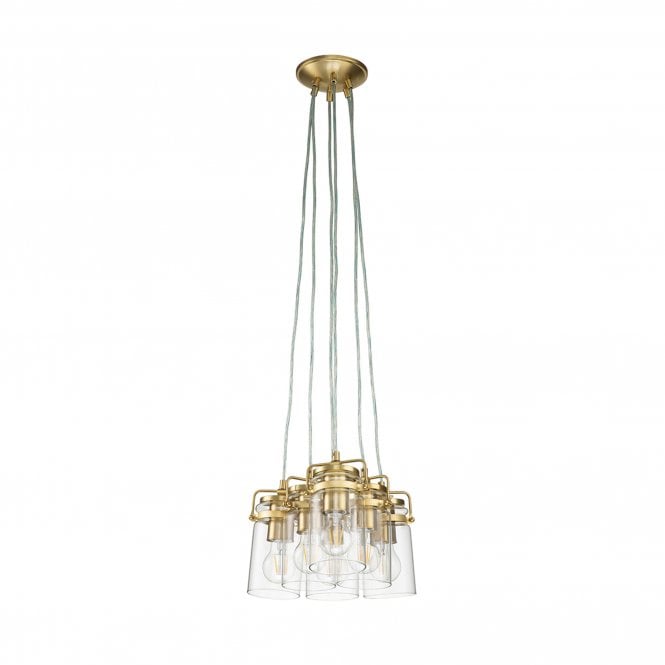 Brinley 6 Light Pendant Brushed Brass