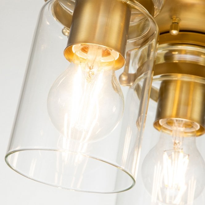 Brinley 3 Light Flush Mount Brushed Brass
