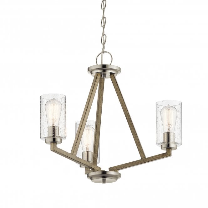 Deryn 3 Light Chandelier Distressed Antique Grey
