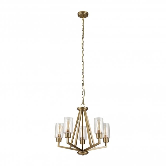 Deryn 5 Light Chandelier Natural Brass