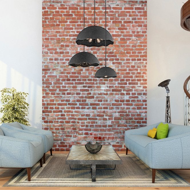 Fracture 5 Light Pendant Weathered Zinc