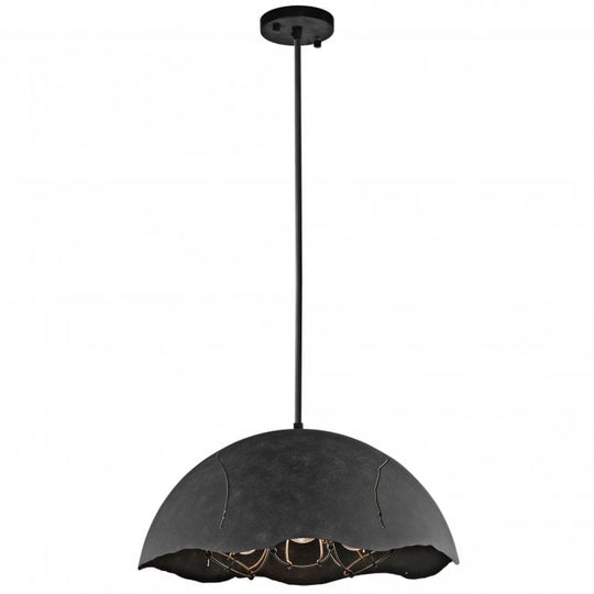 Fracture 3 Light Pendant Weathered Zinc