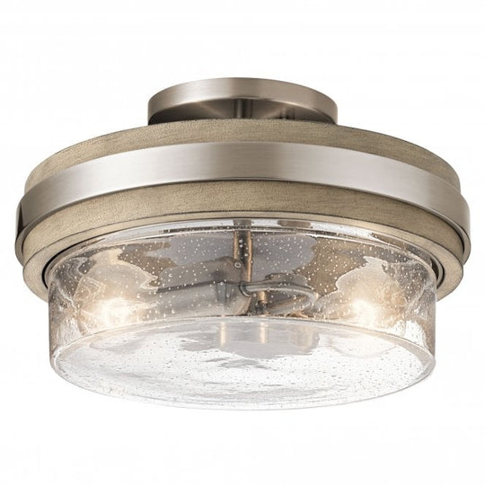 Grand Bank 2 Light Semi-Flush Mount Distressed Antique Grey